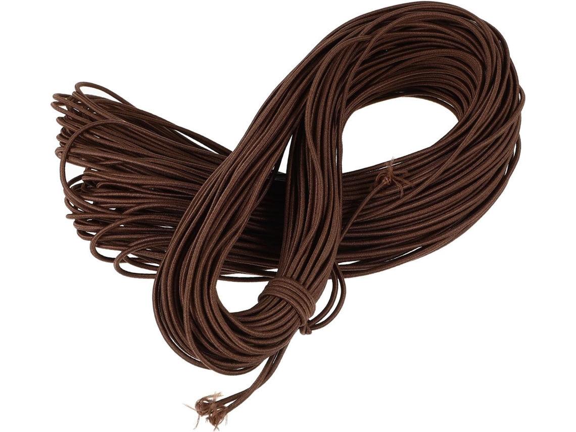 Cordão Elástico Marrom De 2mm Para Amarrar E Fixar