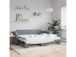 Vidaxl Sofá-cama Com Gavetão 90x200 Cm Tecido Cinzento-claro