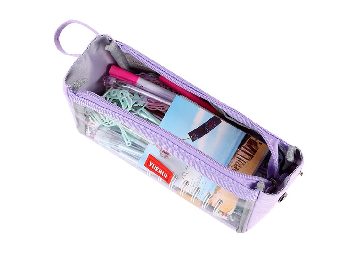 Estojo Grande Para Lápis, Caneta Multifuncional, Roxo. Aquaforge