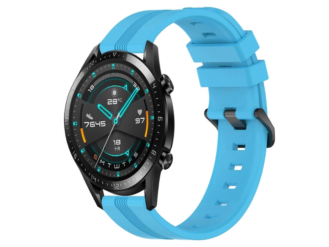 Pulseira De Silicone Listrada Côncava Para Relógio Huawei Gt2 46mm 22mm