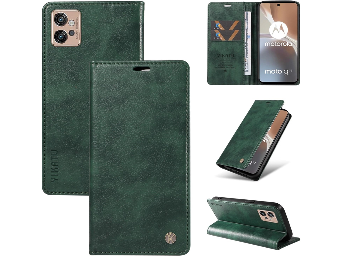Capa Para Motorola Moto G32, Capa Carteira Em Couro Pu Resistente A Impactos, Capa Dobrável Flip Resistente A Impactos