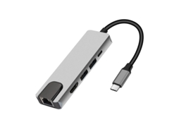 Hub Usb C 5 Em 1 Adaptador Multiporta Ethernet Usb3.1 Dock Hdmi Compatível Para Macbook Pro/air Chromebook Dell Xps Hp E Dispositivos Bestvite