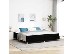 Vidaxl Cama Box Com Colchão Preto 200 X 200 Cm Tecido