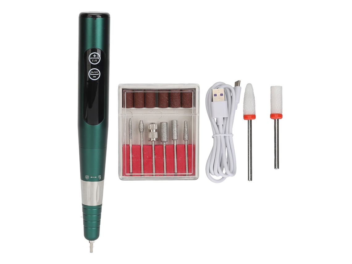 Conjunto De Lixadeira De Unhas Elétrica Portátil Recarregável Com Usb Tipo C Para Manicure E Pedicure