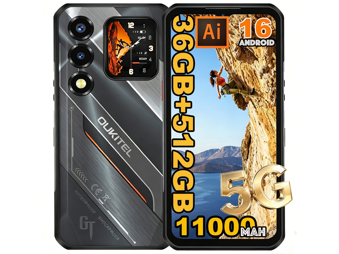 Smartphone Oukitel Wp66 5g 11000mah 33w 120hz 36gb/512gb Preto