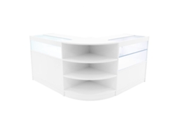 Conjunto de Balcões Comerciais Harmonia | Branco | B900C900LM60 | MDF e Vidro Temperado | Prateleiras e Portas MonsterShop