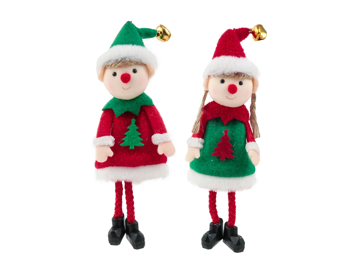 Laxiscreed Pack De 2 Bonecos De Natal Em Pelúcia Para Decoração De Árvore De Natal