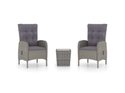 Bistro Set, Bistro Sets Vidaxl Cinzeto Rattan / Vime (n/a)