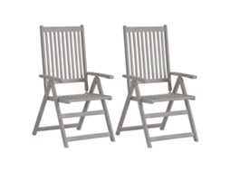 Maison Exclusive - Cadeiras Jardim Reclináveis C/ Almofadões 2 Pcs Acácia Maciça