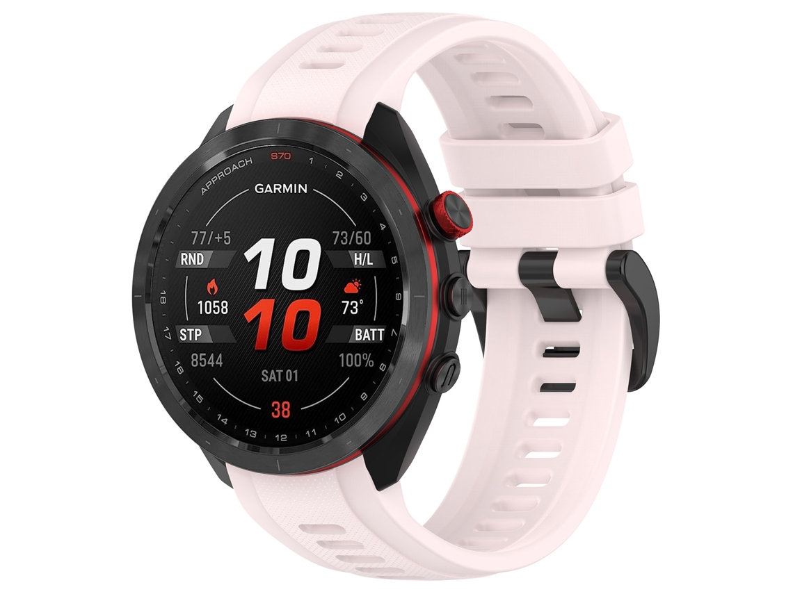 Bracelete de Smartwatch para Garmin Approach S70 47mm 22mm de silicone esportivo (rosa)