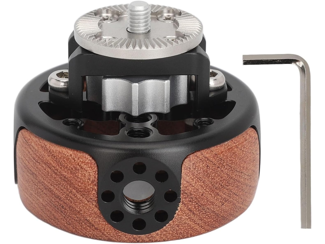 Roda De Câmera Tissting Com Alça Lateral Para Roseta Arri M6, Alça De Câmera Giratória Redonda Madeira Com Interface 1 4e