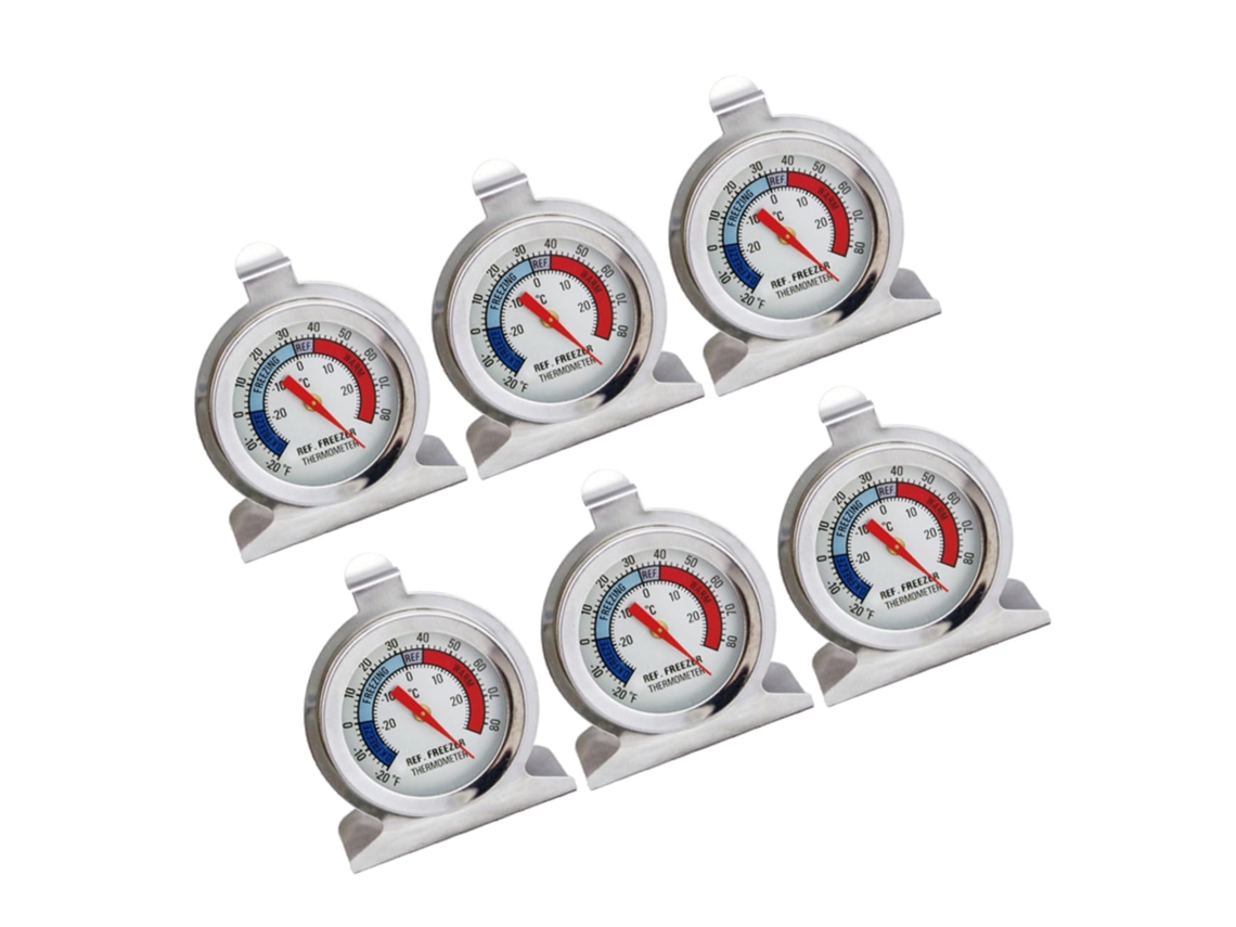 Conjunto De 6 Termômetros Mikikit Para Freezers E Refrigeradores, Com Visor De Temperatura Em Aço Inoxidável, Termômetro