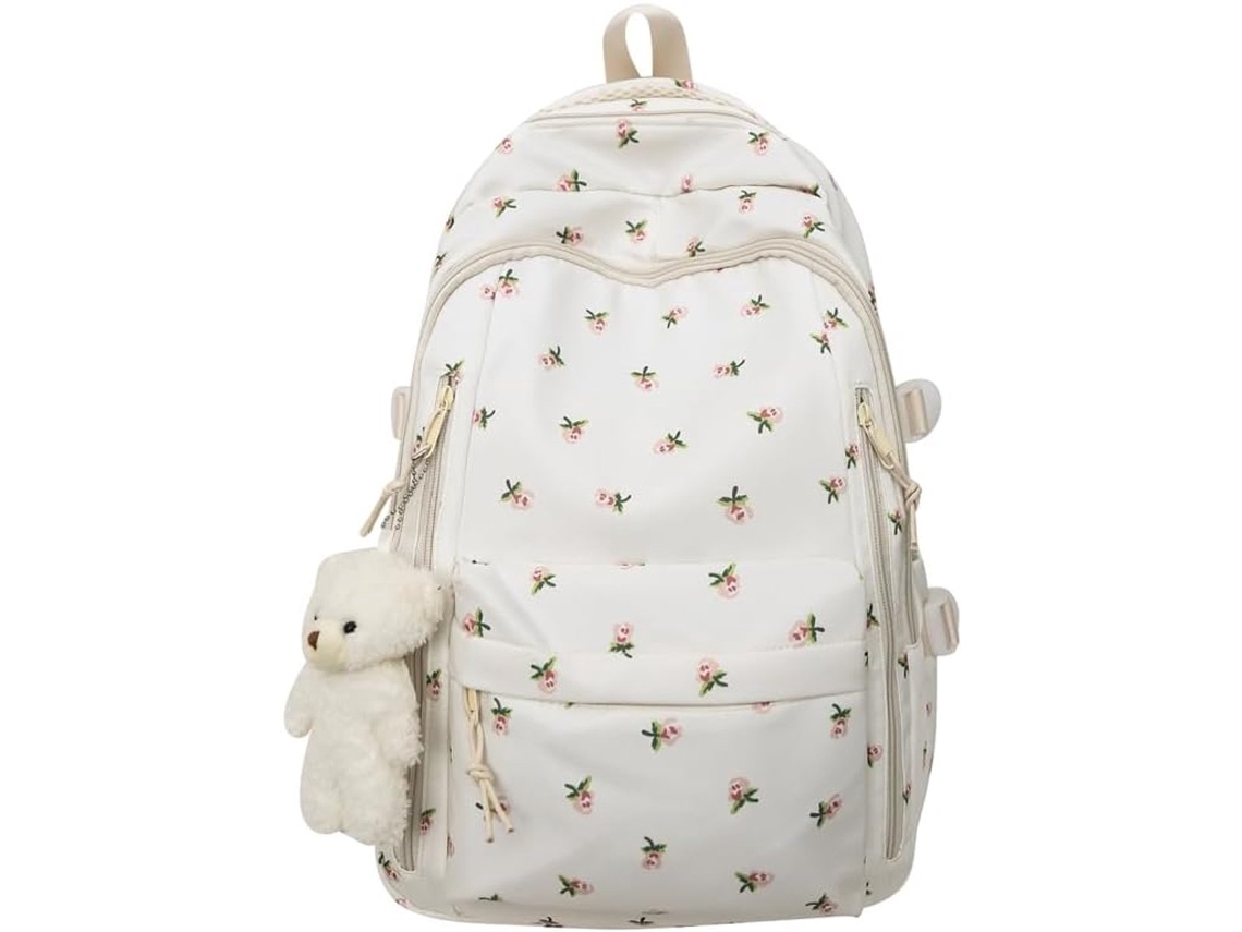 Mochila Escolar Infantil - Mochila Leve Com Estampa De Morango - Grande Capacidade - Resistente À Água - Rosa 43 Cm (17 Polegadas)
