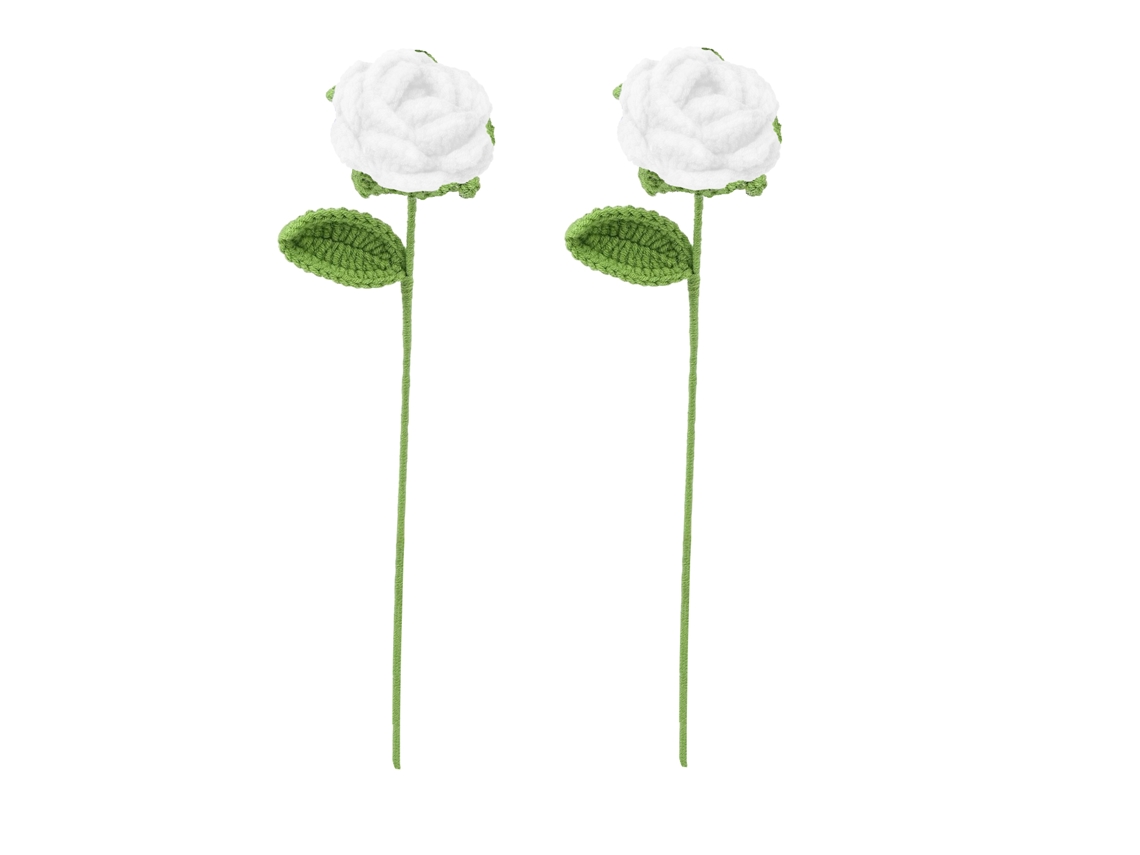 2 Buquês de Rosas Artificiais de Algodão Ao Leite, Feitos À Mão. AQUAFORGE (rosa Branca)