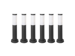 Farol externo para jardim resistente à água Ip55. Dissuasor de aço inoxidável cinza urbano 23W FORLIGHT Koral 6Uds