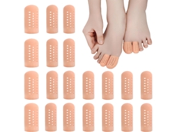 20 Protetores De Dedos - Capas De Silicone Para Dedos E Polegares - Com Ventilação - Cor Pele