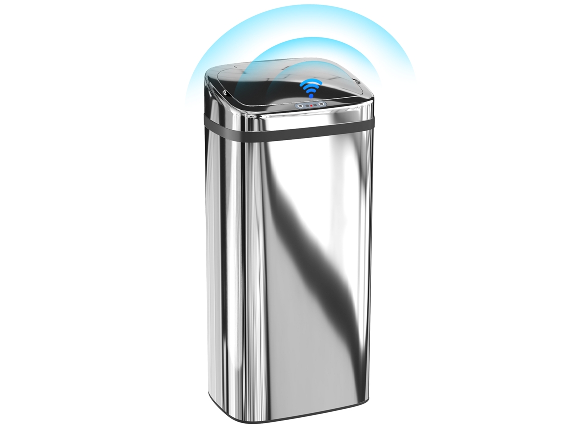 Lixeira de 40l com Sensor para Abertura e Fechamento Automáticos. 33x25x70 Cm. Prata Ge