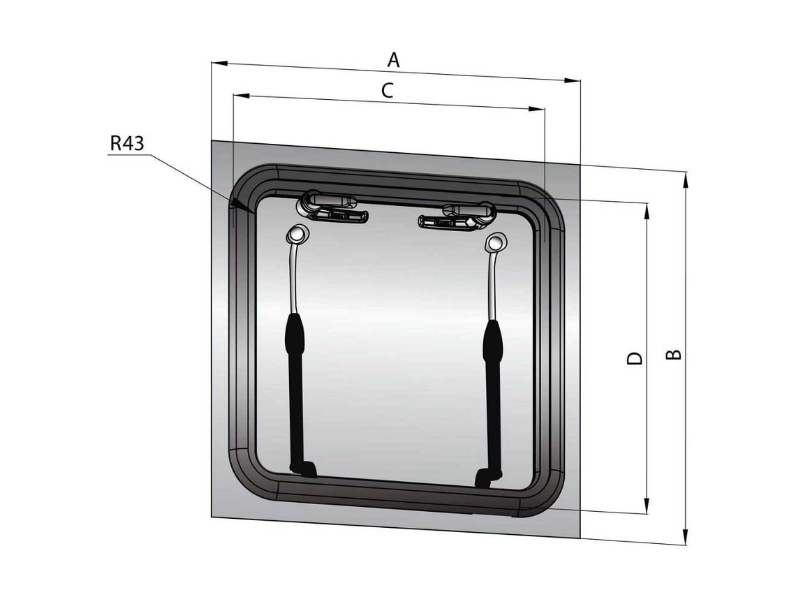 Escotilha Preto 260 X 260 Mmvetus