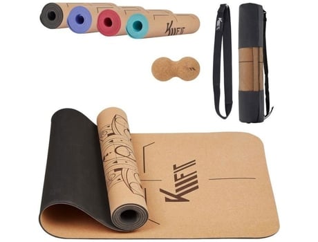 Km Fit Tpe Yoga Mat | Tapete De Ginástica Com Alça De Transporte | Tapete De Yoga Acolchoado | Tapete Esportivo Para Fitness | Preto Km Km Fit