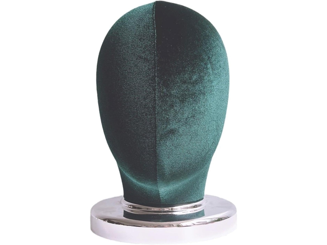Expositor Para Perucas E Chapéus, Veludo Verde