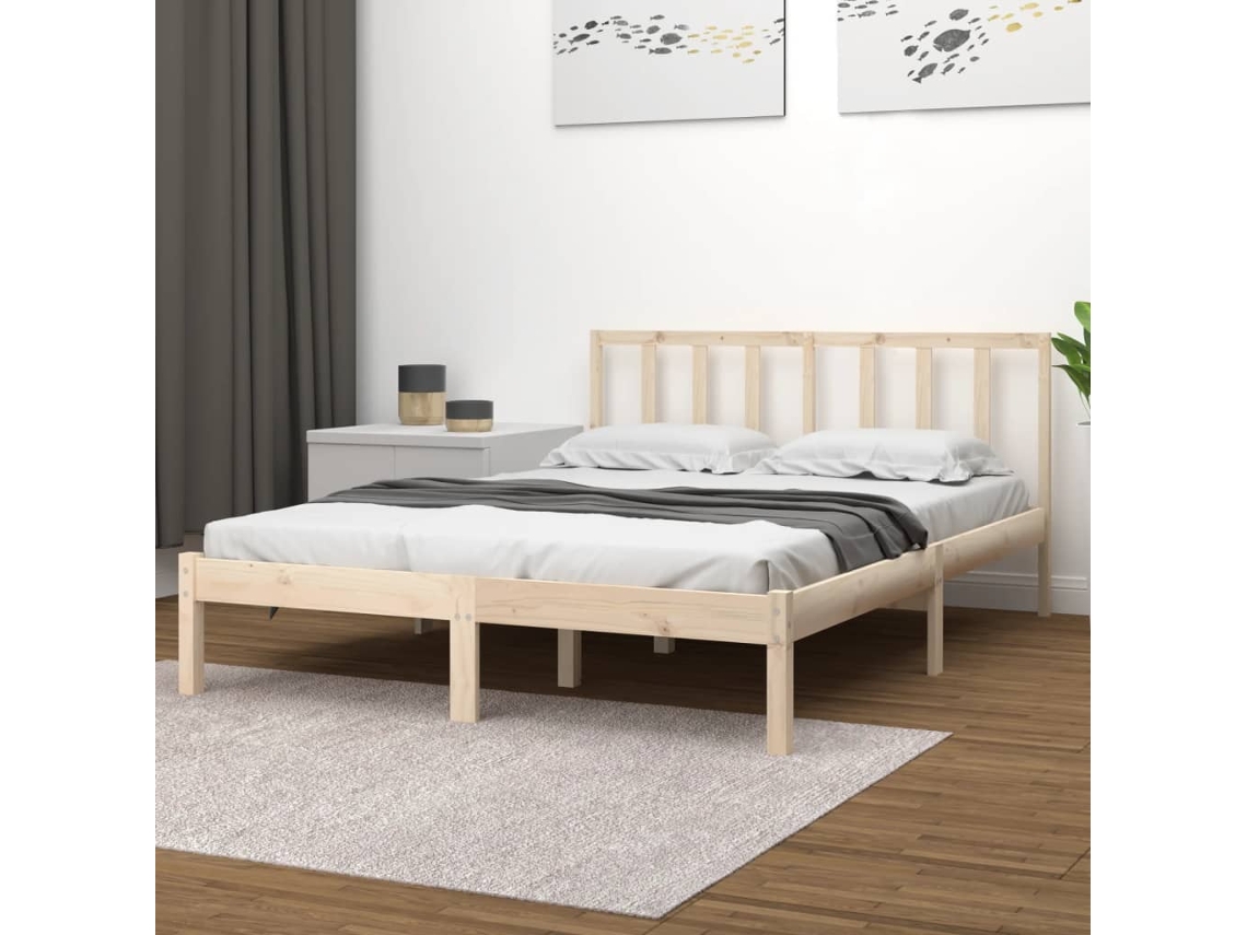 Estrutura De Cama 160x200 Cm Pinho Maciço