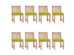 Cadeiras De Jardim 8 Pcs C/ Almofadões Madeira De Teca Maciça Dkd Home Decor