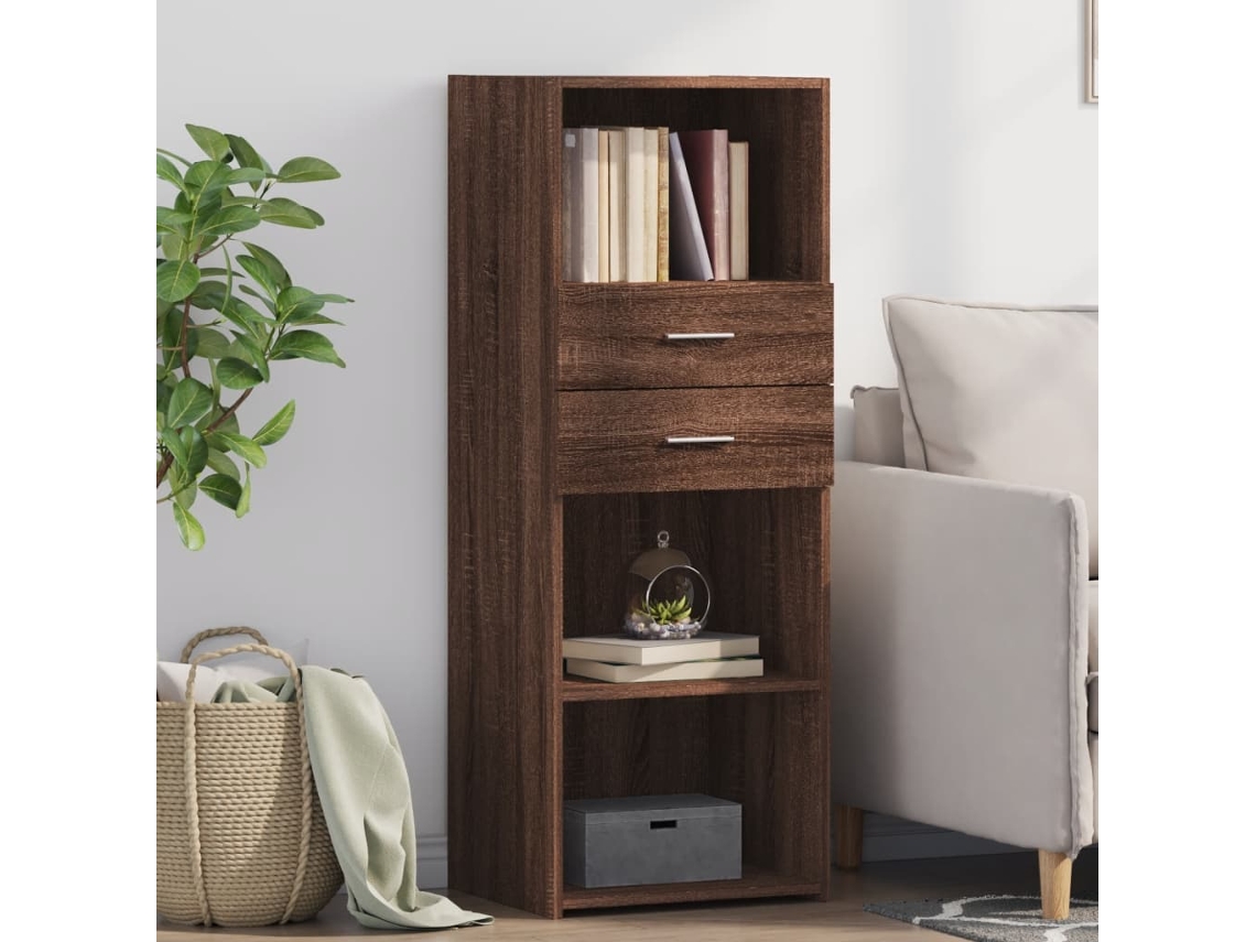 Armario alto 45x42,5x124 cm en madera de roble marrón