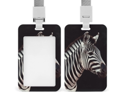 Porta Crachá Com Cordão Em Formato De Zebra, Divertido E Com Design Original Capa Protetora Vertical Crachá