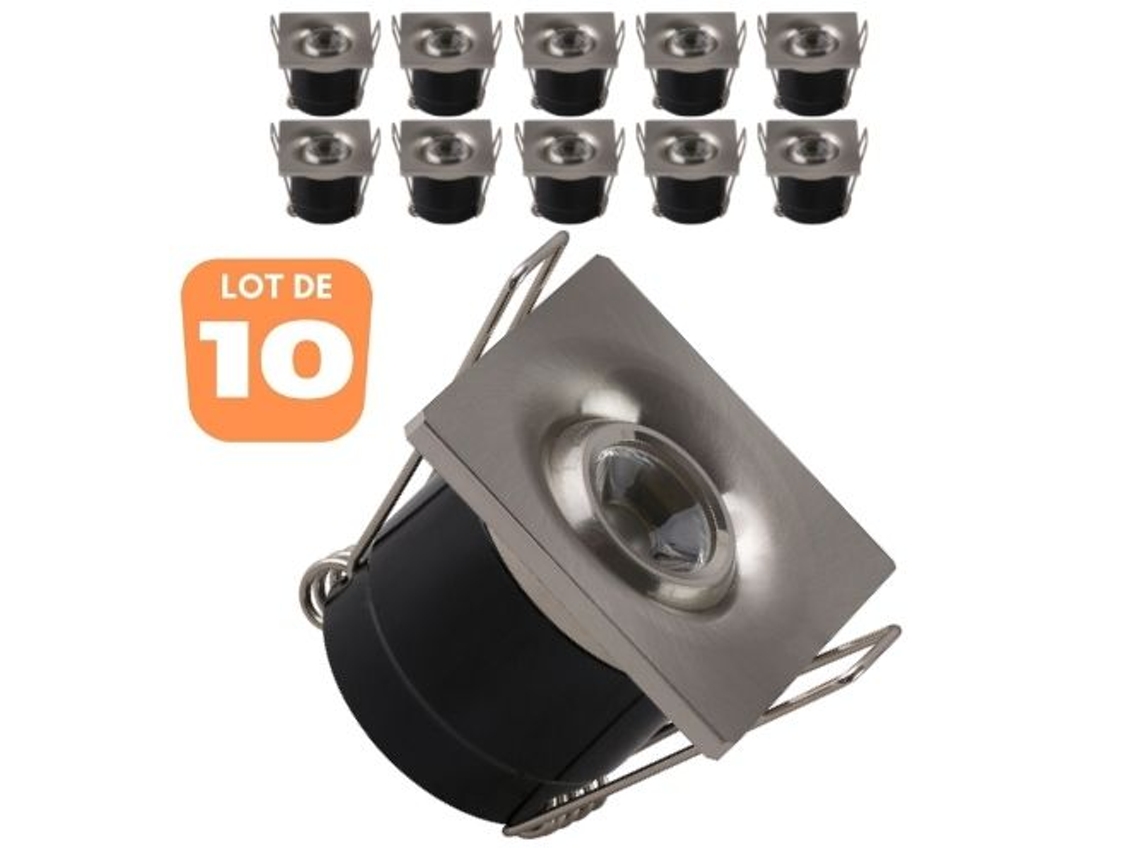 Conjunto de 10 Mini Silvia 1W Manchas de Tapete Led Chrome Sark HOROZ ELECTRIC