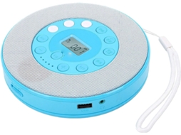 Leitor De Cd Portátil Fockety, Bluetooth Recarregável Com Alto-falantes Integrados (azul)