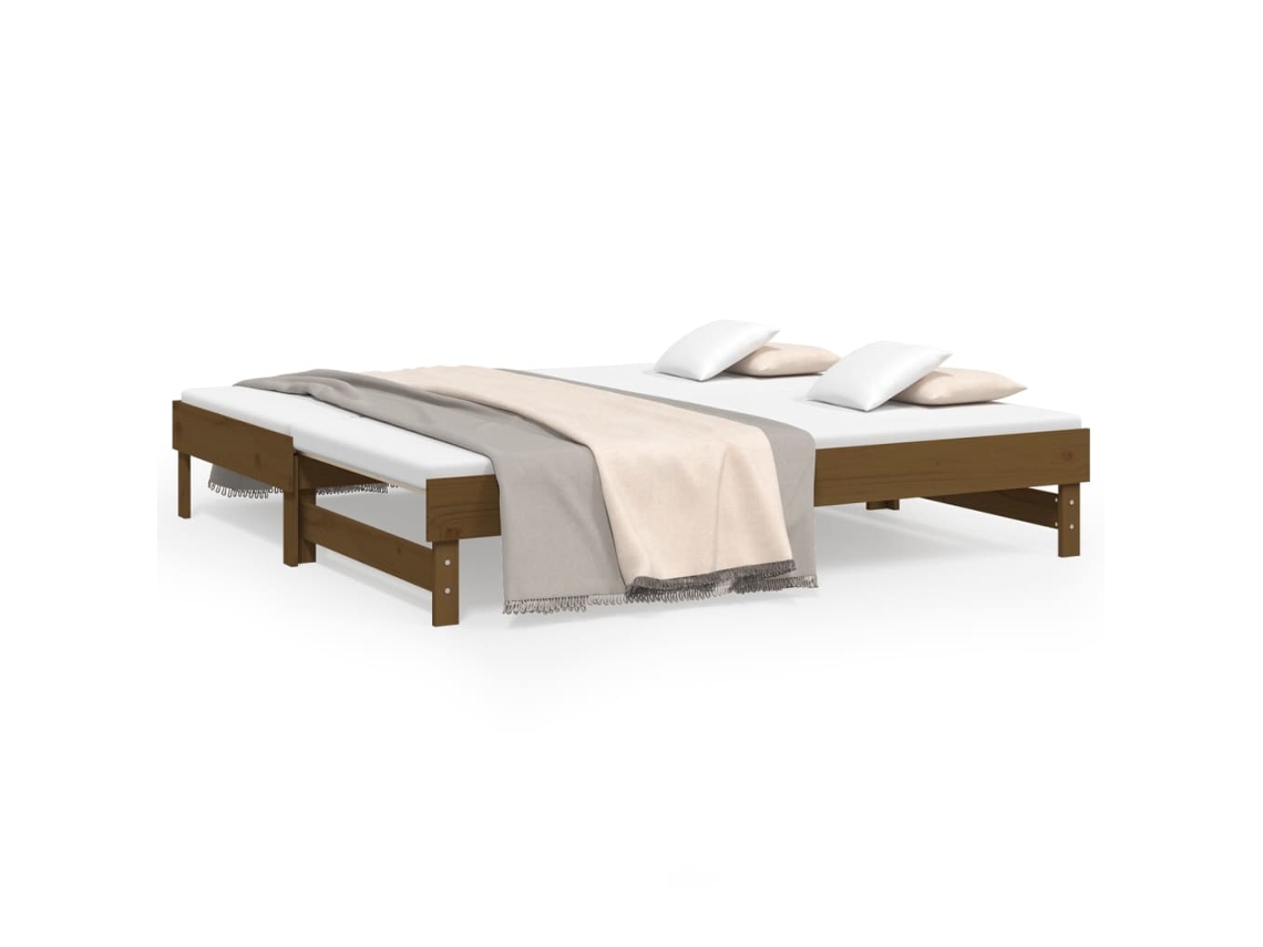 Day Bed, Day Beds Vidaxl Marrom Madeira De Pinho (2x (75 X 190) Cm)