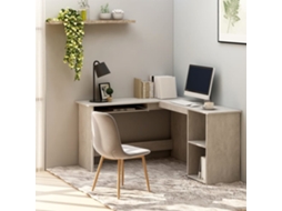 Vidaxl Secretária De Canto Forma L 120x140x75cm Contraplacado Cinzento