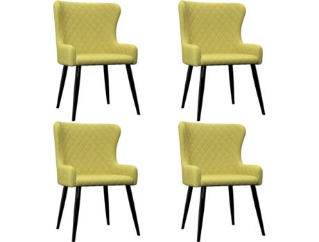 Conjunto 4 Cadeiras de Refeição  278808 Tecido Verde