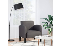 Vidaxl Poltrona Com Apoios De Braços 54 Cm Couro Artificial Cinzento