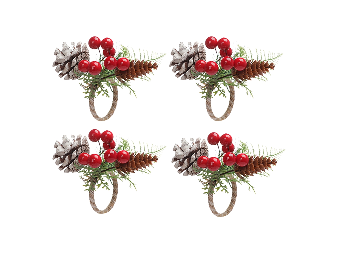 Conjunto de 2 pegas para guardanapos de Natal, novo estilo, 4 peças por pacote LAXISCREED