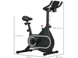Bicicleta Estática Aço E Polietileno Cor Preto 93x48,5x102-112 Cm Sportnow