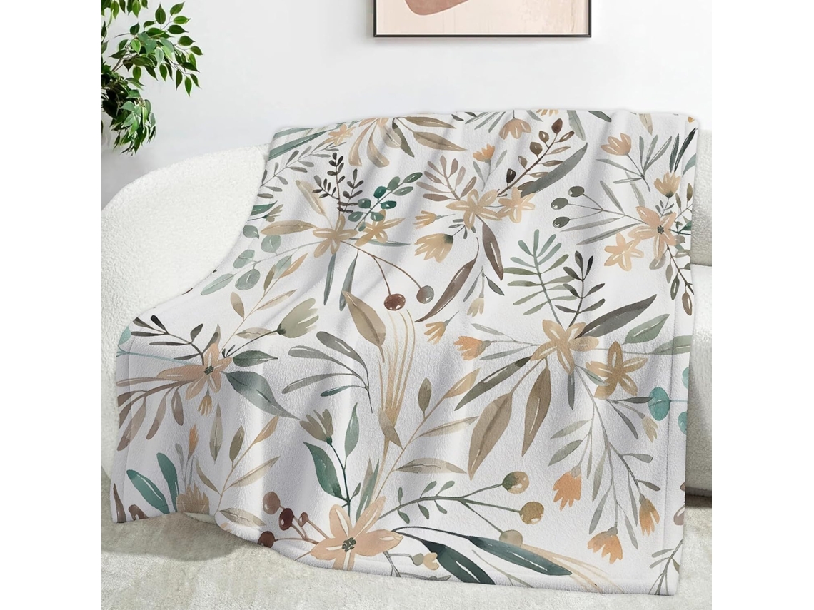 Manta para Plantas Floral 130x150 Cm Multifuncional Macia de Flanela Aconchegante Cama Cochilo no Escritório F