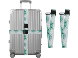 Conjunto De 2 Cintas Bagagem Personalizáveis Com Fivelas Para Malas Na Cor Verde