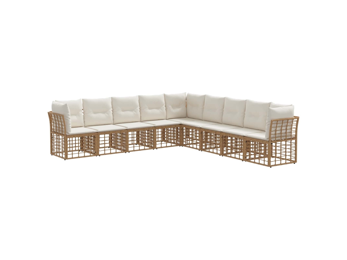 Maison Exclusive - Conjunto De Sofás Para Exterior Natural Poliéster