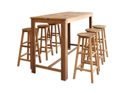 Vidaxl Conjunto Mesa E Bancos De Bar 7 Pcs Madeira De Acácia Maciça