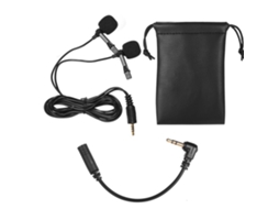 Microfone De Lapela Cabeça Dupla Com Plugue Áudio 3, 5 Mm Aquaforge