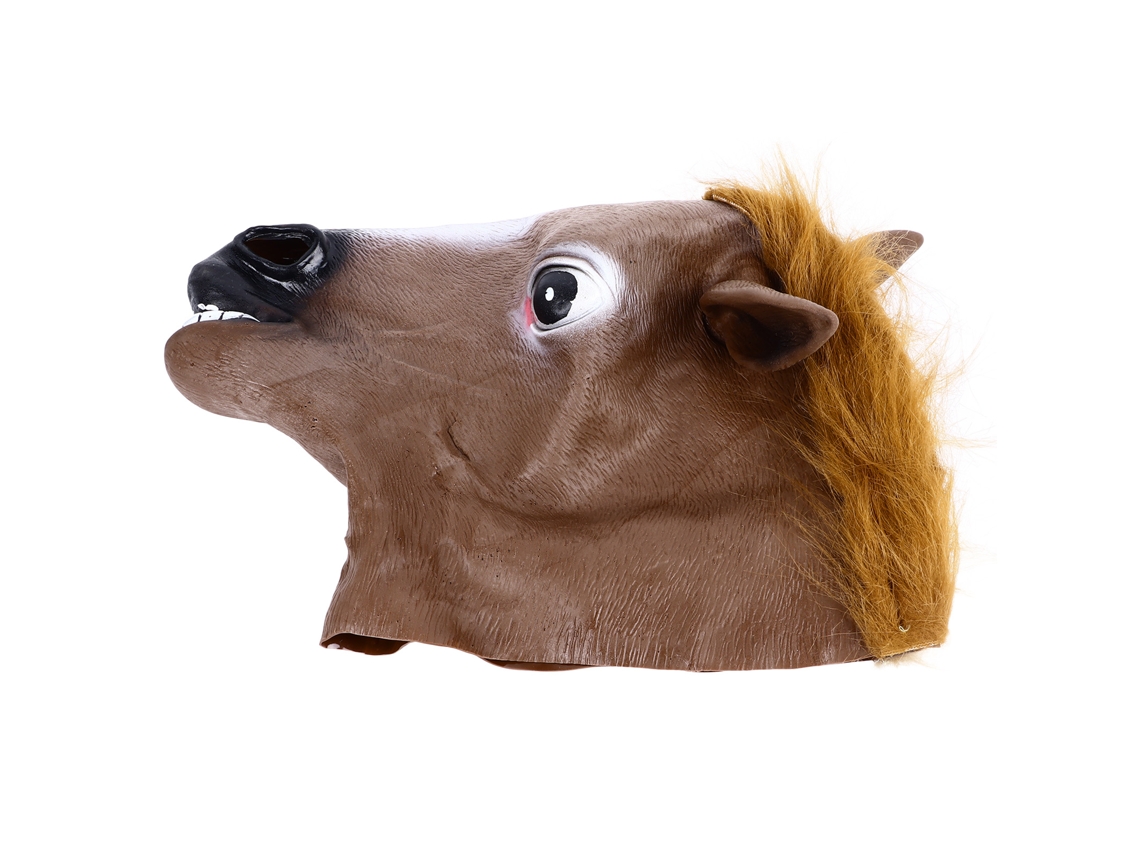 Walshlxq disfraz de Cabeça de Cavalo Marrom Confortável Durável Realista para Festa e Halloween