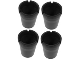 Cinzeiro Portátil Para Carro, Conjunto De 4 Peças, Plástico Preto