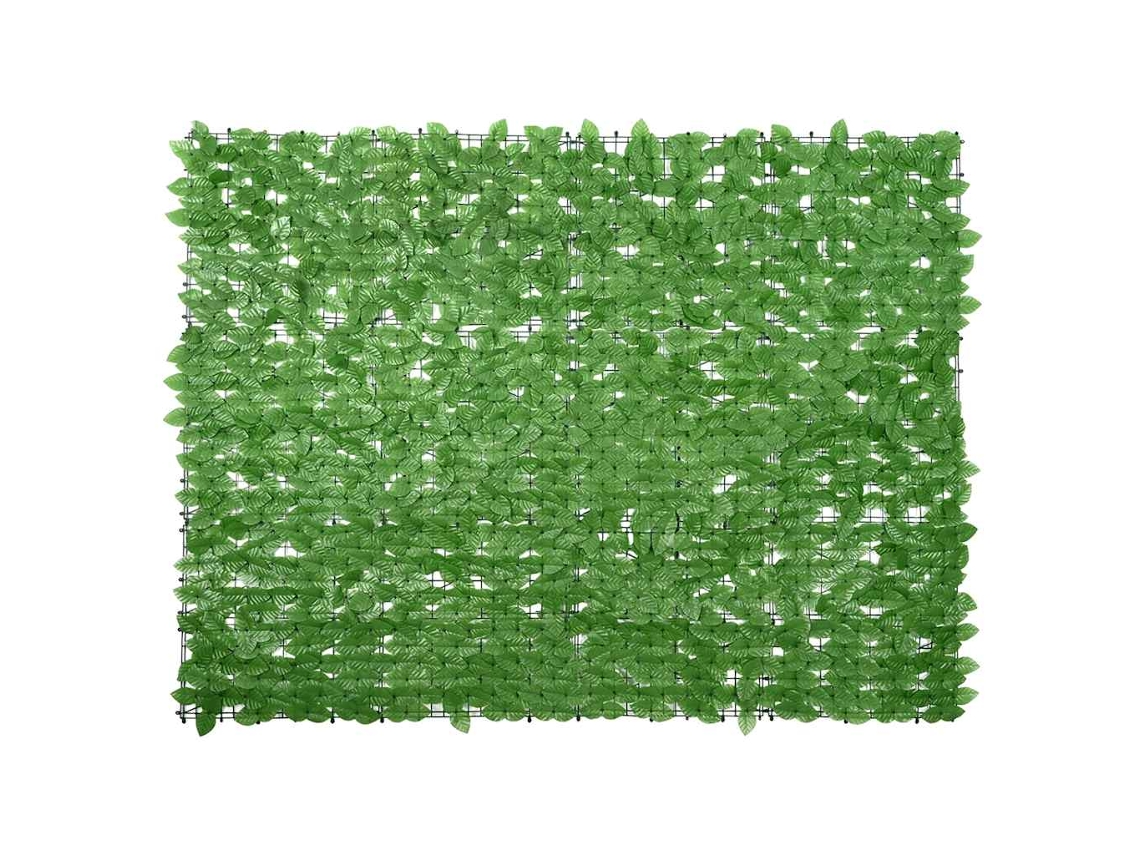 Tela de varanda com folhas verdes VIDAXL