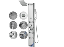 Sistema Painel Duche 6 Modos Ecrã Digital Aço Inoxidável