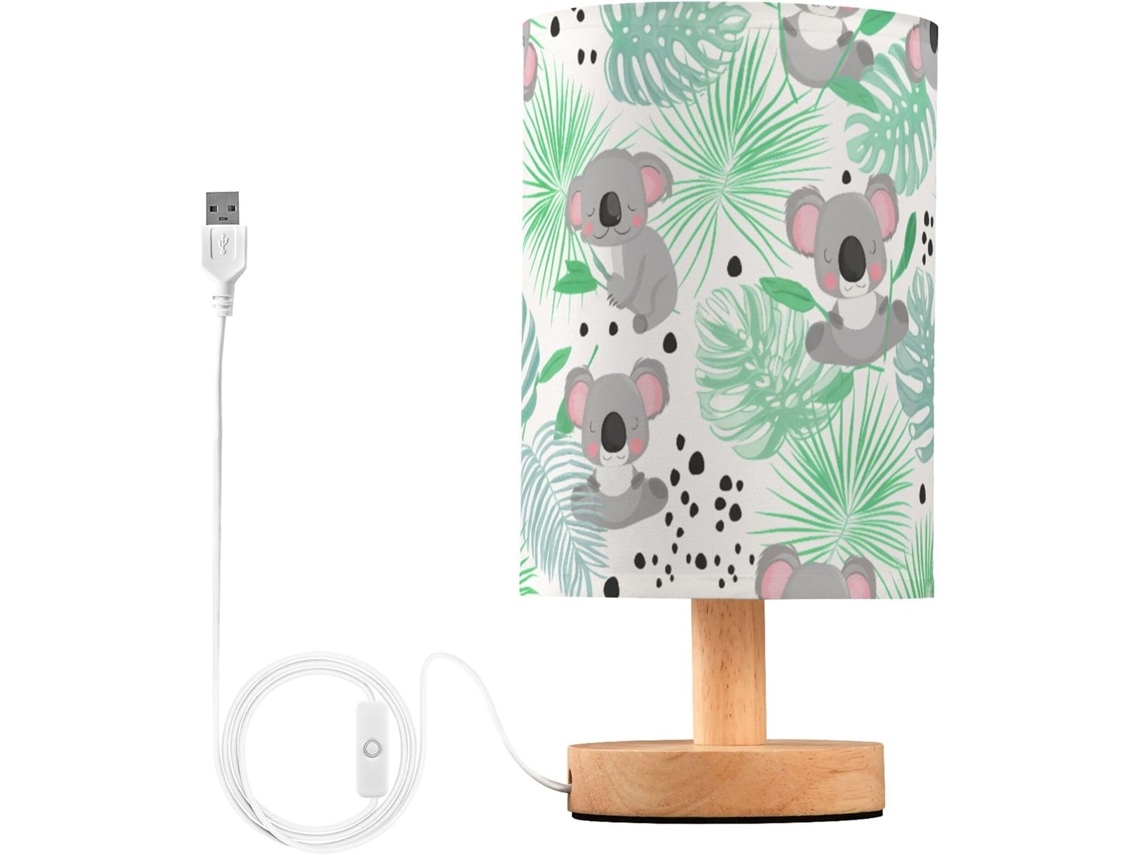 Abajur De Cabeceira Fofo Em Formato Coala Com Porta Usb, Sem Necessidade De Lâmpada, Luz Led Quente Para Quarto, Sala De