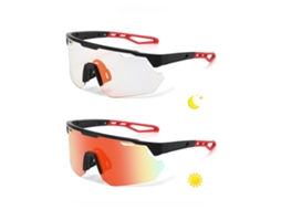 Óculos de Sol para Ciclismo, Óculos de Sol Fotocromáticos para Homens e Mulheres, Proteção Uv, 1 Unidade Vermelha SIURN
