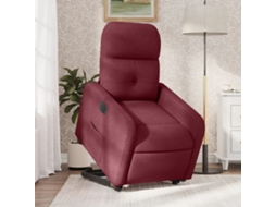 Poltrona reclinável elevatória elétrica tecido vermelho-tinto