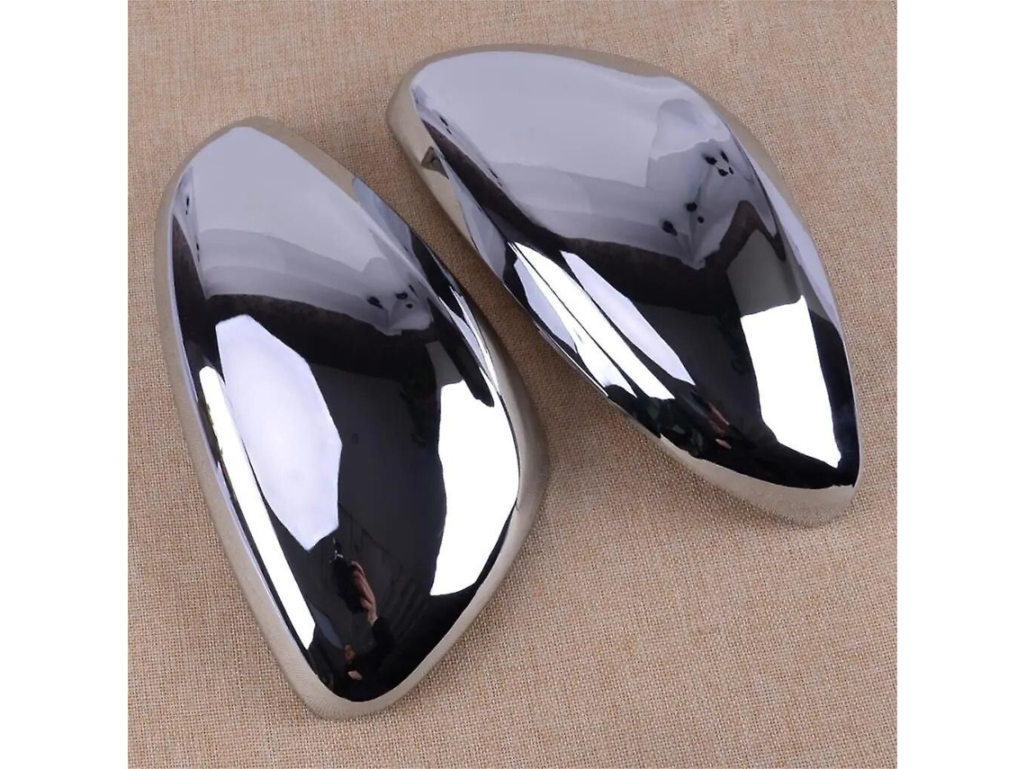 Citall 2 Peças Prata Abs Cromado Capa de Espelho Retrovisor Lateral para Carro Compatível com Peugeot 2008 208 2013 2014 2015 2016 2017