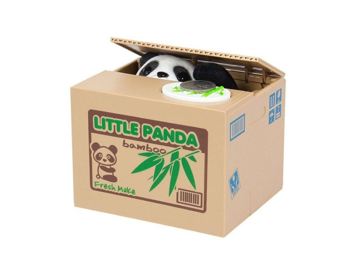 Cofrinho Eletrônico Em Formato De Panda Colorido Aquaforge